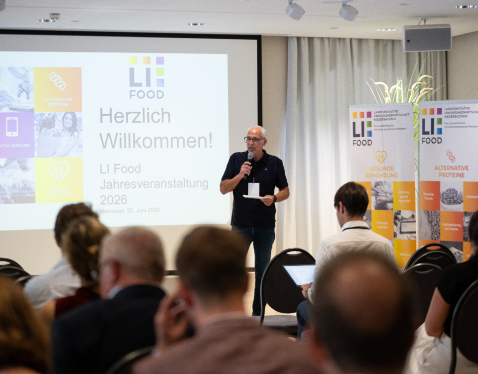 Begrüßung auf der LI Food Jahresveranstaltung 2026 in Hannover mit dem Leitthema Innovationen für die Ernährungswirtschaft.